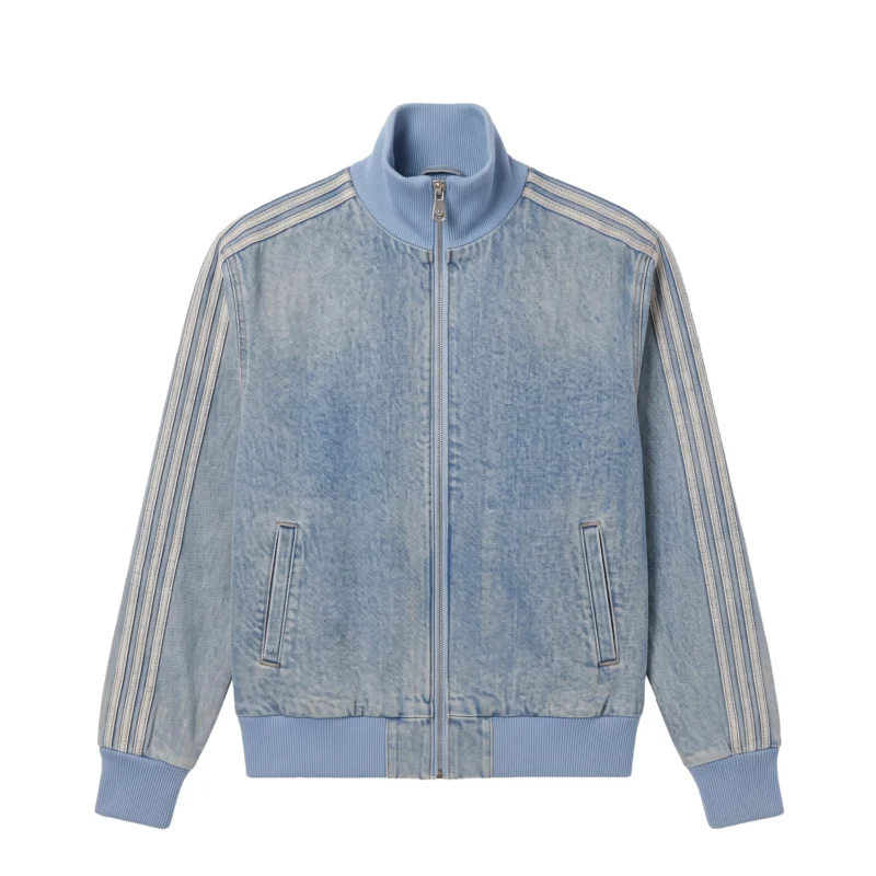 Adidas Firebird Denim Needle Track Top (Worn Blue Denim)